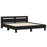 Casa si Gradina - Mobilier - Paturi si accesorii - Paturi - Cadru de pat cu tablie 200x200 cm, negru, lemn prelucrat - Infinity.ro
