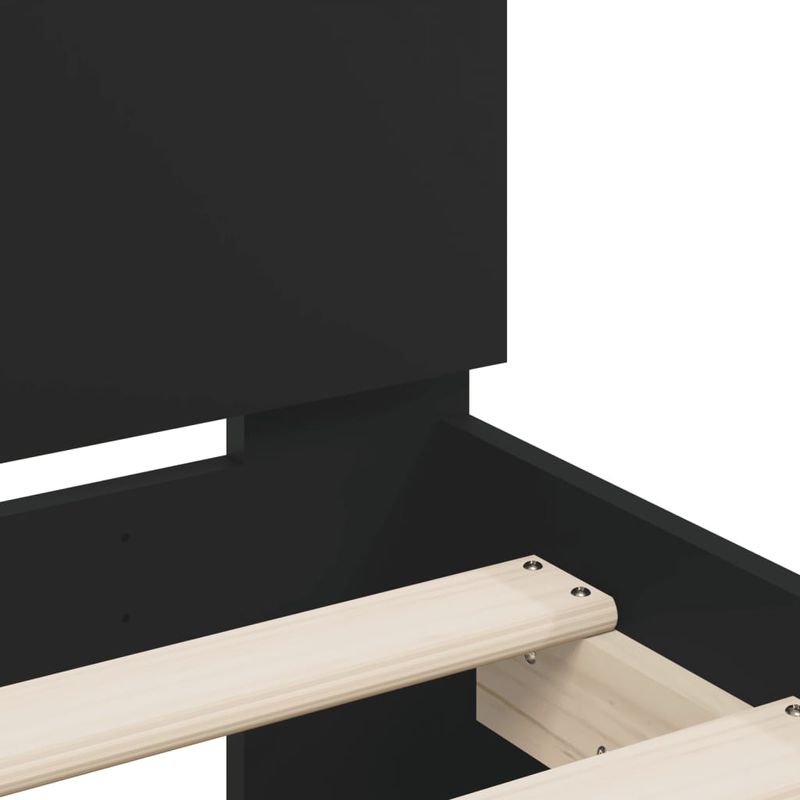 Casa si Gradina - Mobilier - Paturi si accesorii - Paturi - Cadru de pat cu tablie 200x200 cm, negru, lemn prelucrat - Infinity.ro
