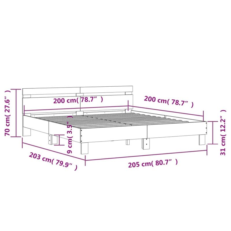 Casa si Gradina - Mobilier - Paturi si accesorii - Paturi - Cadru de pat cu tablie 200x200 cm, negru, lemn prelucrat - Infinity.ro