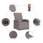 Ingrijire personala si Cosmetice - Sanatate si wellness - Articole wellness - Fotolii de masaj - Fotoliu de masaj rabatabil, gri taupe, material textil - Infinity.ro
