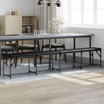 Casa si Gradina - Mobilier - Canapele si coltare - Banchete - Banca de bucatarie, negru, 248x32x45 cm, otel si textil - Infinity.ro