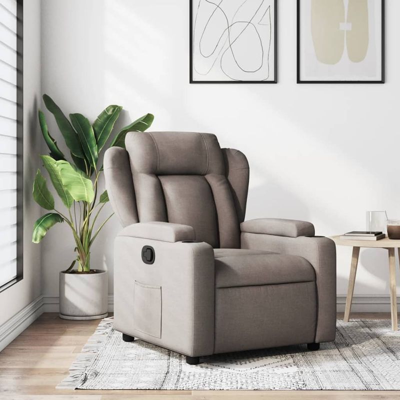 Casa si Gradina - Mobilier - Scaune si fotolii - Fotolii - Fotoliu rabatabil, gri taupe, material textil - Infinity.ro
