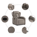 Casa si Gradina - Mobilier - Scaune si fotolii - Fotolii - Fotoliu rabatabil, gri taupe, material textil - Infinity.ro