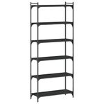 Casa si Gradina - Mobilier - Biblioteci si rafturi - Biblioteci - Biblioteca cu 6 niveluri, negru, 80x30x188 cm, lemn prelucrat - Infinity.ro