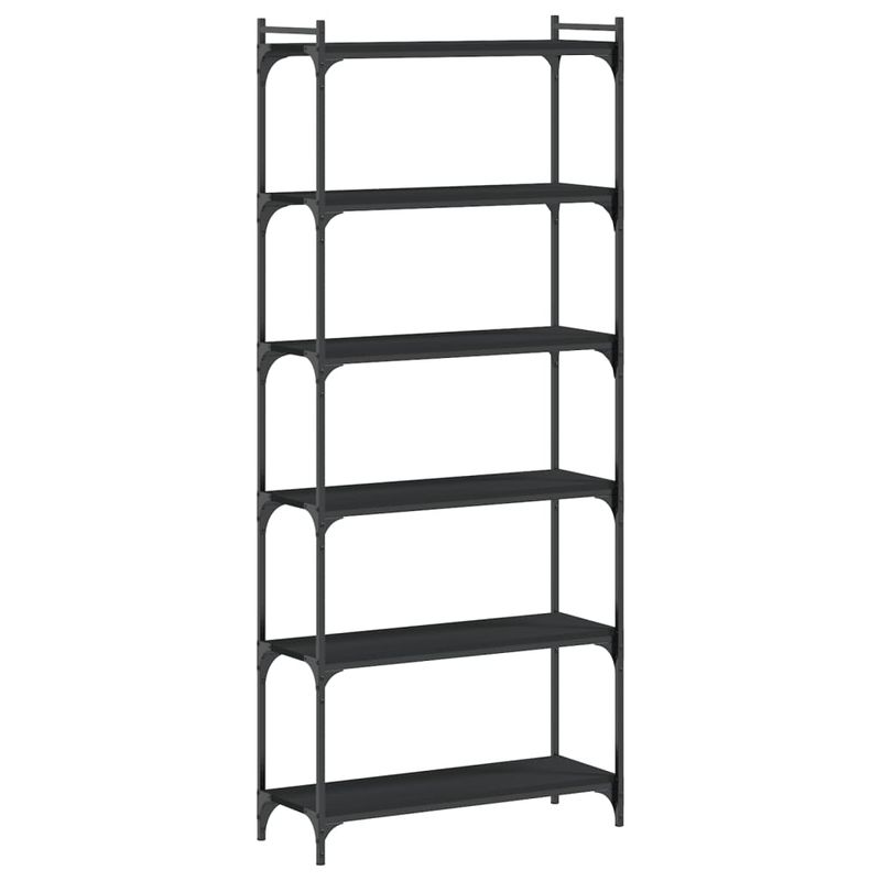 Casa si Gradina - Mobilier - Biblioteci si rafturi - Biblioteci - Biblioteca cu 6 niveluri, negru, 80x30x188 cm, lemn prelucrat - Infinity.ro