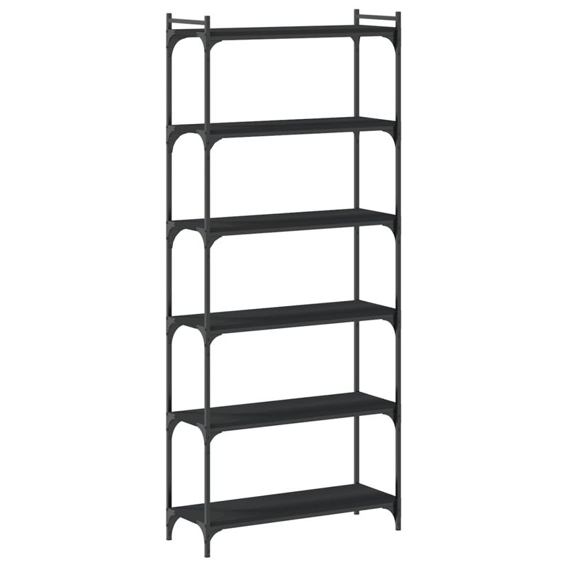 Casa si Gradina - Mobilier - Biblioteci si rafturi - Biblioteci - Biblioteca cu 6 niveluri, negru, 80x30x188 cm, lemn prelucrat - Infinity.ro
