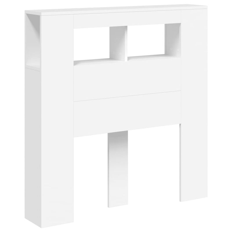 Casa si Gradina - Mobilier - Paturi si accesorii - Accesorii paturi - Tablie de pat cu LED, alb, 100x18,5x103,5 cm, lemn - Infinity.ro