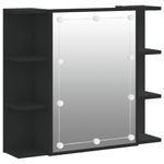 Casa si Gradina - Mobilier - Mobilier baie - Comode baie - Dulap cu oglinda si LED, negru, 70x16,5x60 cm - Infinity.ro