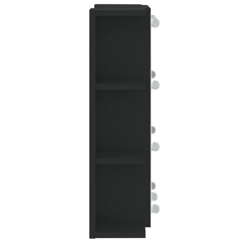 Casa si Gradina - Mobilier - Mobilier baie - Comode baie - Dulap cu oglinda si LED, negru, 70x16,5x60 cm - Infinity.ro