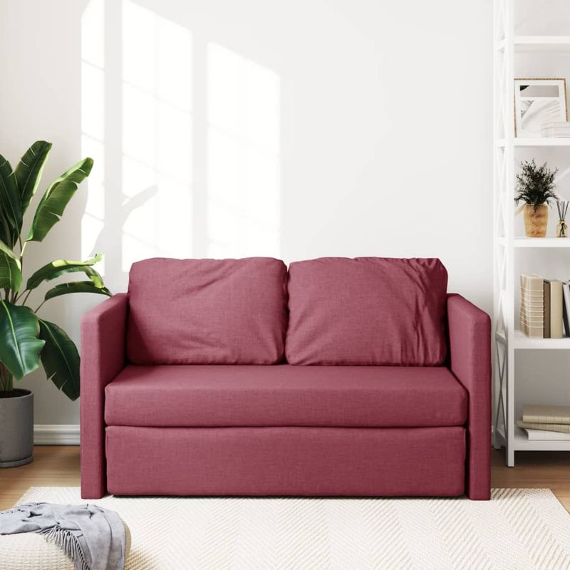 Casa si Gradina - Mobilier - Canapele si coltare - Canapele - Canapea extensibila 2 in 1, bordo, 112x174x55 cm, textil - Infinity.ro
