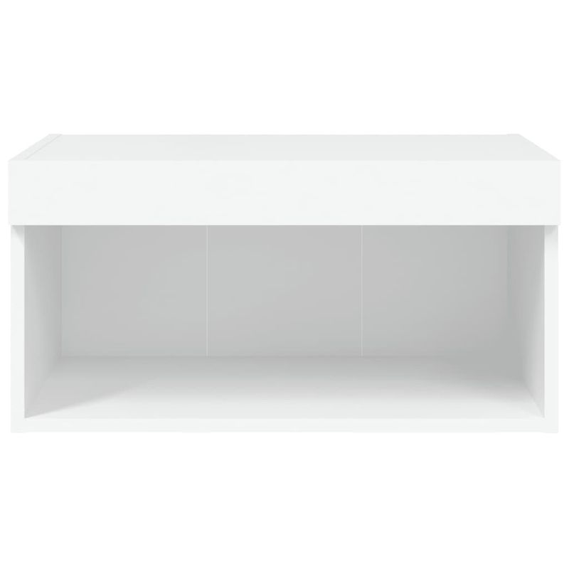 Casa si Gradina - Mobilier - Comode si corpuri - Comode - Comoda TV cu lumini LED, alb, 60x30x30 cm - Infinity.ro