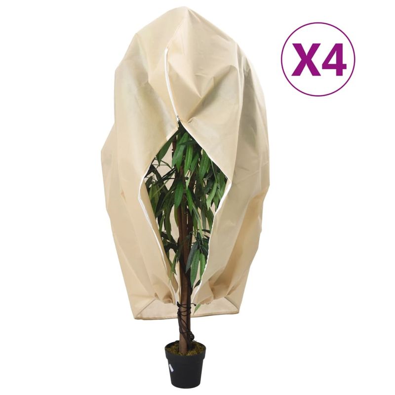 Casa si Gradina - Gradinarit si plante - Unelte gradinarit - Accesorii pentru unelte gradinarit - Huse de plante din fleece cu fermoar 4 buc. 70 g/m² 1,55x1,55 m - Infinity.ro