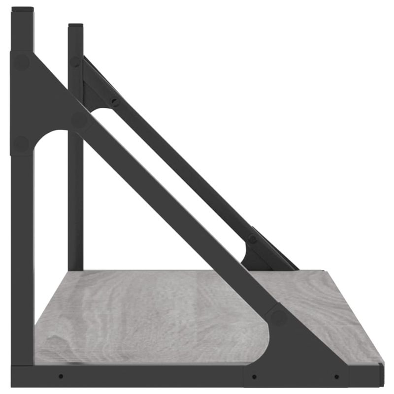 Casa si Gradina - Mobilier - Biblioteci si rafturi - Rafturi - Rafturi de perete, 2 buc., gri sonoma, 60x25x25,5 cm, lemn - Infinity.ro