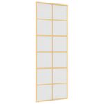 Casa si Gradina - Constructii - Usi interior, exterior si garaj - Usi garaj - Usa glisanta, auriu, 76x205 cm, sticla ESG mata si aluminiu - Infinity.ro