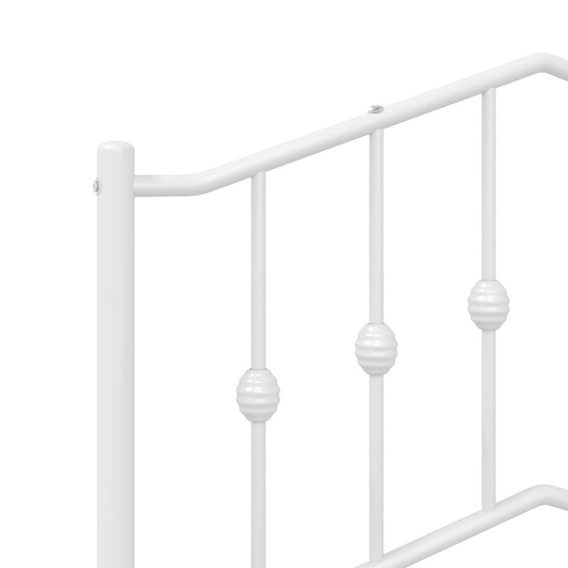 Casa si Gradina - Mobilier - Paturi si accesorii - Paturi - Cadru de pat din metal cu tablie, alb, 107x203 cm - Infinity.ro