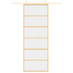 Casa si Gradina - Constructii - Usi interior, exterior si garaj - Usi interior - Usa glisanta auriu 76x205 cm sticla ESG transparenta/aluminiu - Infinity.ro