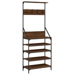 Casa si Gradina - Mobilier - Organizare si depozitare - Cuiere - Suport de haine cu raft pantofi, stejar maro, 70x34x184 cm - Infinity.ro
