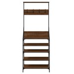 Casa si Gradina - Mobilier - Organizare si depozitare - Cuiere - Suport de haine cu raft pantofi, stejar maro, 70x34x184 cm - Infinity.ro