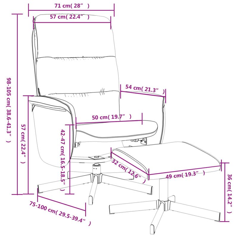 Casa si Gradina - Mobilier - Scaune si fotolii - Fotolii - Fotoliu de relaxare cu taburet, gri deschis, textil - Infinity.ro