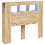 Casa si Gradina - Mobilier - Paturi si accesorii - Accesorii paturi - Tablie de pat cu LED, stejar sonoma, 120x18,5x103,5 cm, lemn - Infinity.ro
