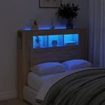 Casa si Gradina - Mobilier - Paturi si accesorii - Accesorii paturi - Tablie de pat cu LED, stejar sonoma, 120x18,5x103,5 cm, lemn - Infinity.ro