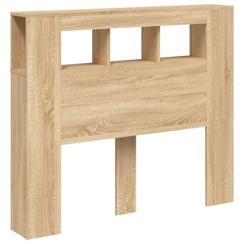 Casa si Gradina - Mobilier - Paturi si accesorii - Accesorii paturi - Tablie de pat cu LED, stejar sonoma, 120x18,5x103,5 cm, lemn - Infinity.ro