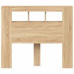 Casa si Gradina - Mobilier - Paturi si accesorii - Accesorii paturi - Tablie de pat cu LED, stejar sonoma, 120x18,5x103,5 cm, lemn - Infinity.ro