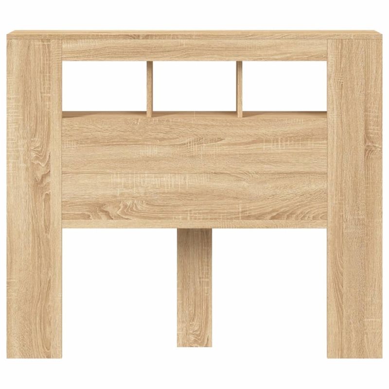 Casa si Gradina - Mobilier - Paturi si accesorii - Accesorii paturi - Tablie de pat cu LED, stejar sonoma, 120x18,5x103,5 cm, lemn - Infinity.ro