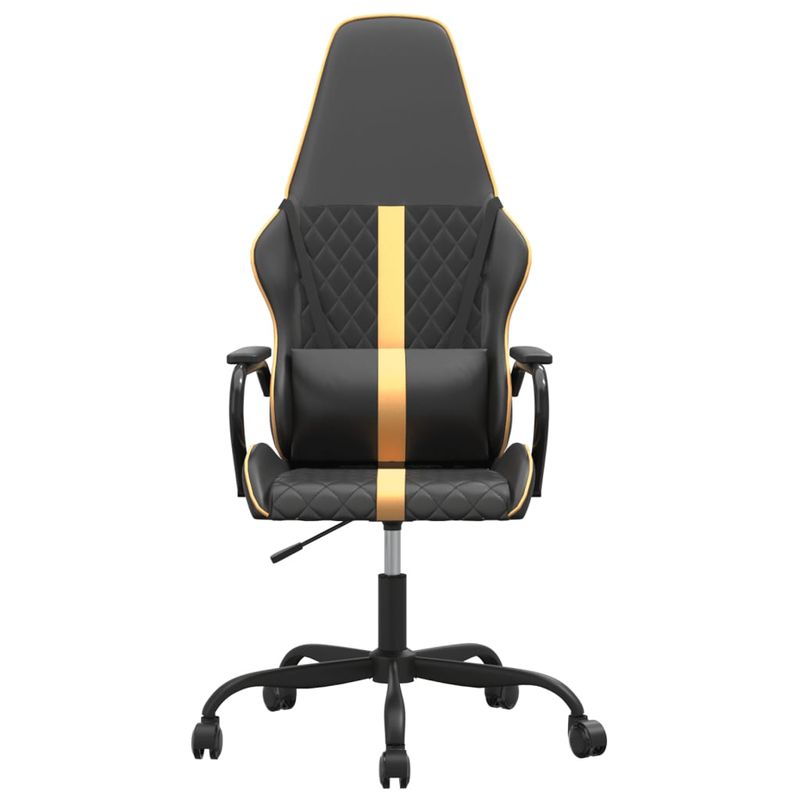 PC, gaming si accesorii - Gaming - Accesorii gaming - Scaune gaming - Scaun de gaming de masaj, negru si auriu, piele ecologica - Infinity.ro