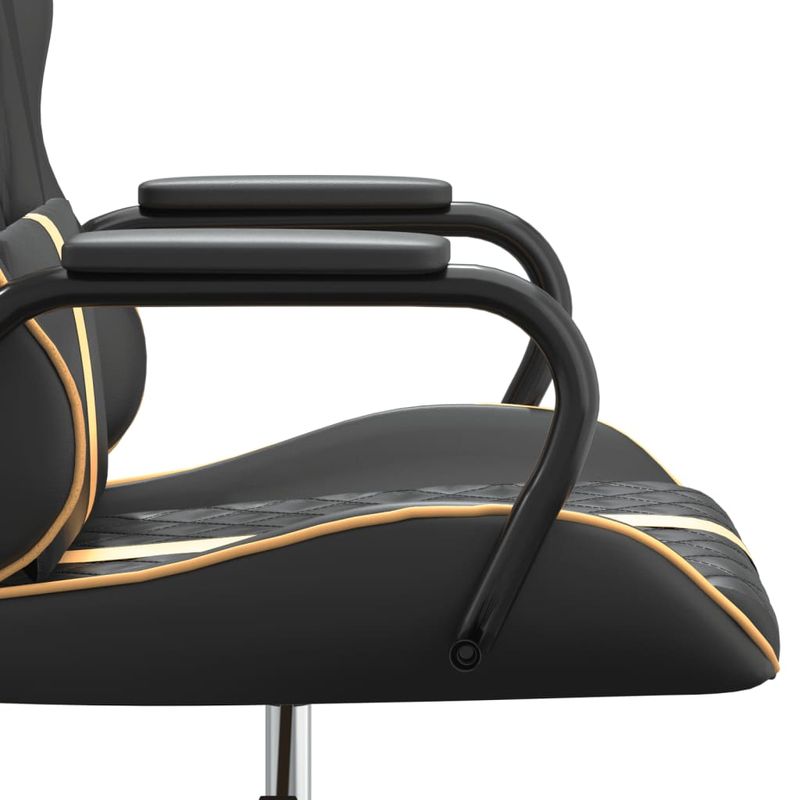 PC, gaming si accesorii - Gaming - Accesorii gaming - Scaune gaming - Scaun de gaming de masaj, negru si auriu, piele ecologica - Infinity.ro