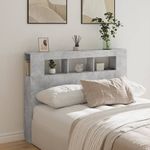 Casa si Gradina - Mobilier - Paturi si accesorii - Accesorii paturi - Tablie de pat cu LED, gri beton, 140x18,5x103,5 cm, lemn - Infinity.ro