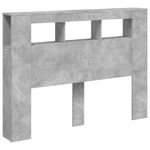 Casa si Gradina - Mobilier - Paturi si accesorii - Accesorii paturi - Tablie de pat cu LED, gri beton, 140x18,5x103,5 cm, lemn - Infinity.ro