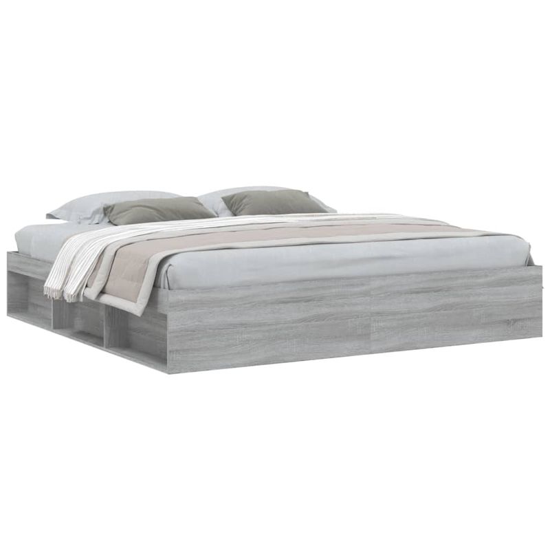 Casa si Gradina - Mobilier - Paturi si accesorii - Paturi - Cadru de pat, sonoma gri, 200x200 cm - Infinity.ro