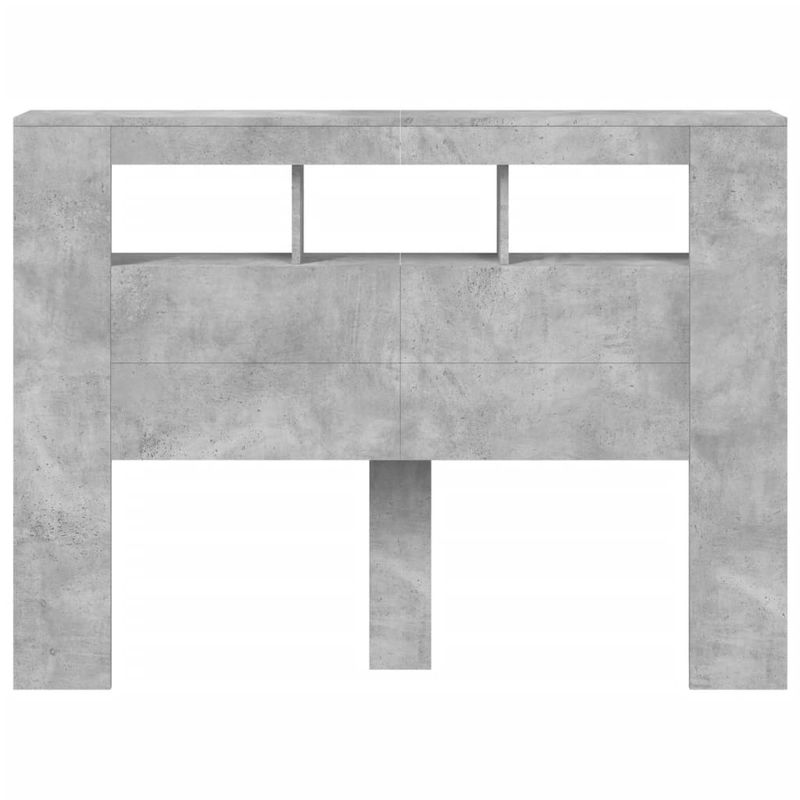 Casa si Gradina - Mobilier - Paturi si accesorii - Accesorii paturi - Tablie de pat cu LED, gri beton, 140x18,5x103,5 cm, lemn - Infinity.ro