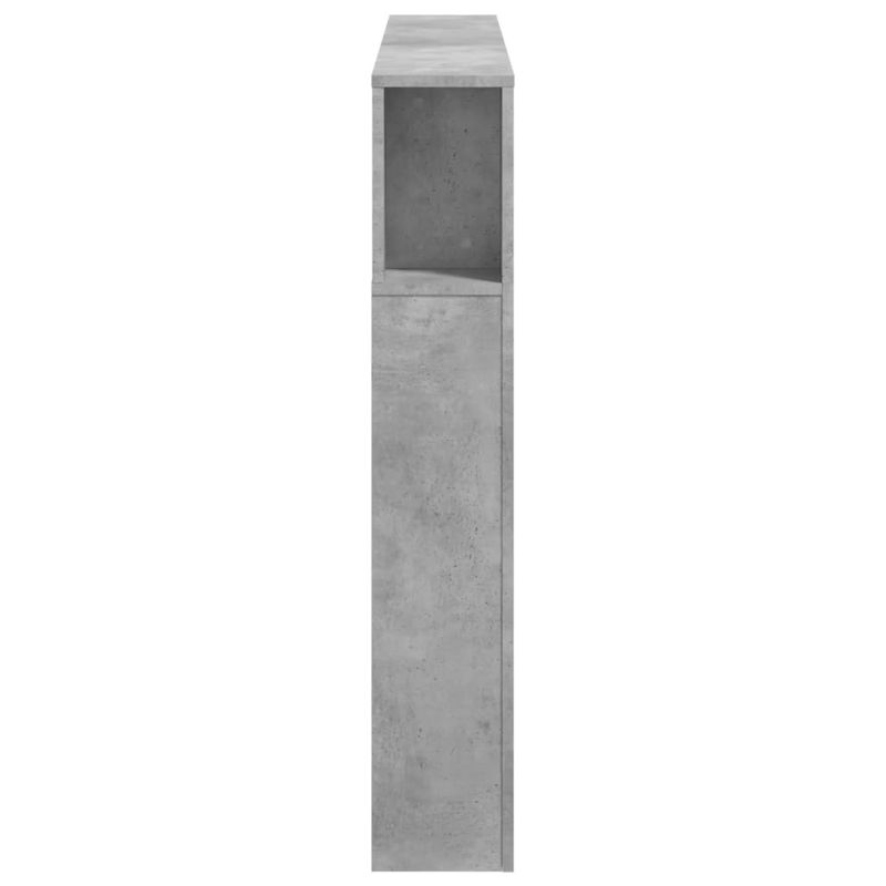 Casa si Gradina - Mobilier - Paturi si accesorii - Accesorii paturi - Tablie de pat cu LED, gri beton, 140x18,5x103,5 cm, lemn - Infinity.ro