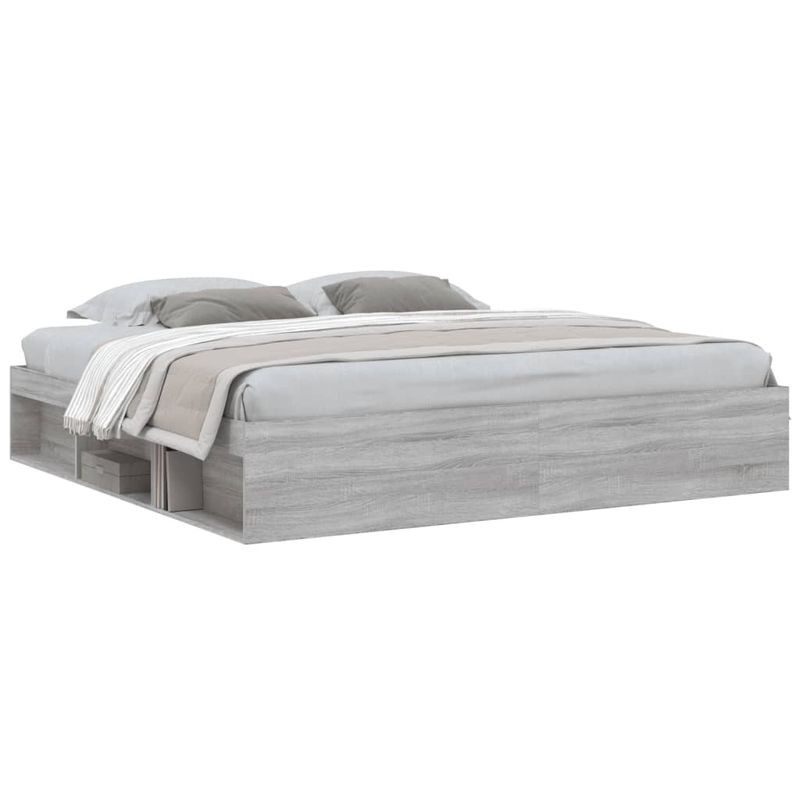 Casa si Gradina - Mobilier - Paturi si accesorii - Paturi - Cadru de pat, sonoma gri, 200x200 cm - Infinity.ro