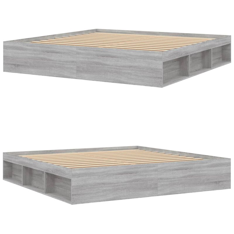 Casa si Gradina - Mobilier - Paturi si accesorii - Paturi - Cadru de pat, sonoma gri, 200x200 cm - Infinity.ro