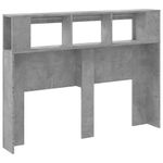 Casa si Gradina - Mobilier - Paturi si accesorii - Accesorii paturi - Tablie de pat cu LED, gri beton, 140x18,5x103,5 cm, lemn - Infinity.ro