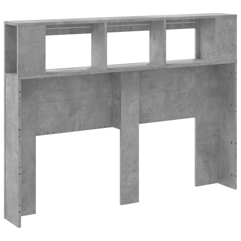 Casa si Gradina - Mobilier - Paturi si accesorii - Accesorii paturi - Tablie de pat cu LED, gri beton, 140x18,5x103,5 cm, lemn - Infinity.ro