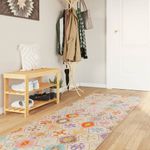 Casa si Gradina - Textile si covoare - Covoare - Covoare casa - Covor lavabil, multicolor, 80x300 cm, anti-alunecare, albastru și alb - Infinity.ro