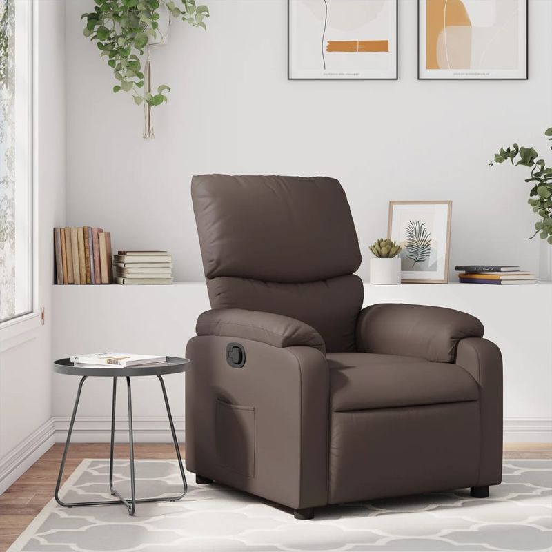 Casa si Gradina - Mobilier - Scaune si fotolii - Fotolii - Fotoliu rabatabil, maro, piele ecologica - Infinity.ro