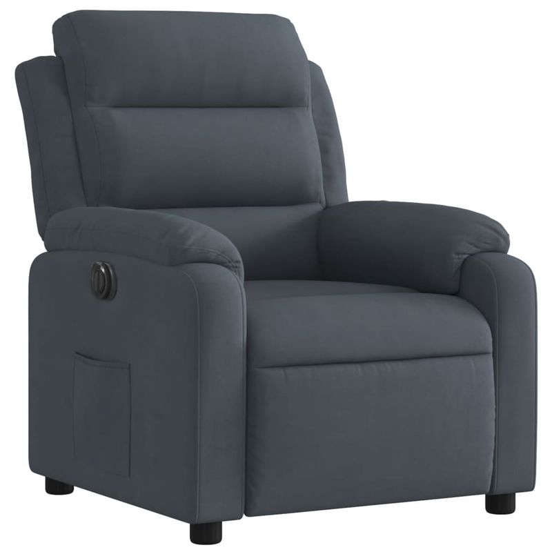 Casa si Gradina - Mobilier - Scaune si fotolii - Fotolii - Fotoliu rabatabil electric, gri inchis, catifea - Infinity.ro