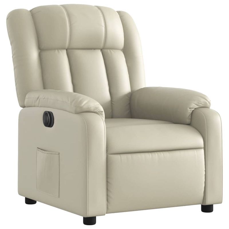 Casa si Gradina - Mobilier - Scaune si fotolii - Fotolii - Fotoliu rabatabil electric, crem, piele ecologica - Infinity.ro