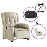 Casa si Gradina - Mobilier - Scaune si fotolii - Fotolii - Fotoliu rabatabil electric, crem, piele ecologica - Infinity.ro