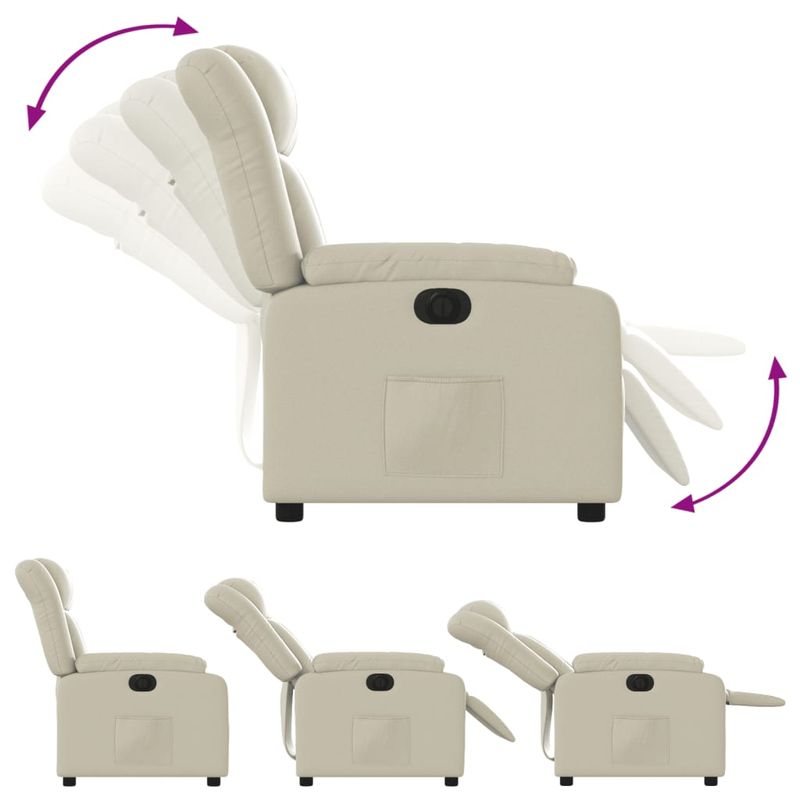 Casa si Gradina - Mobilier - Scaune si fotolii - Fotolii - Fotoliu rabatabil electric, crem, piele ecologica - Infinity.ro