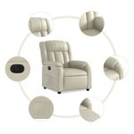 Casa si Gradina - Mobilier - Scaune si fotolii - Fotolii - Fotoliu rabatabil electric, crem, piele ecologica - Infinity.ro