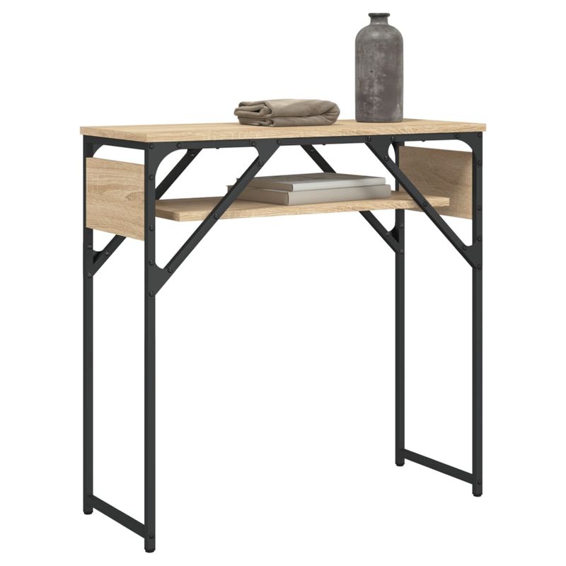 Casa si Gradina - Mobilier - Comode si corpuri - Console - Masuta consola cu raft stejar sonoma 75x30x75 cm lemn prelucrat - Infinity.ro