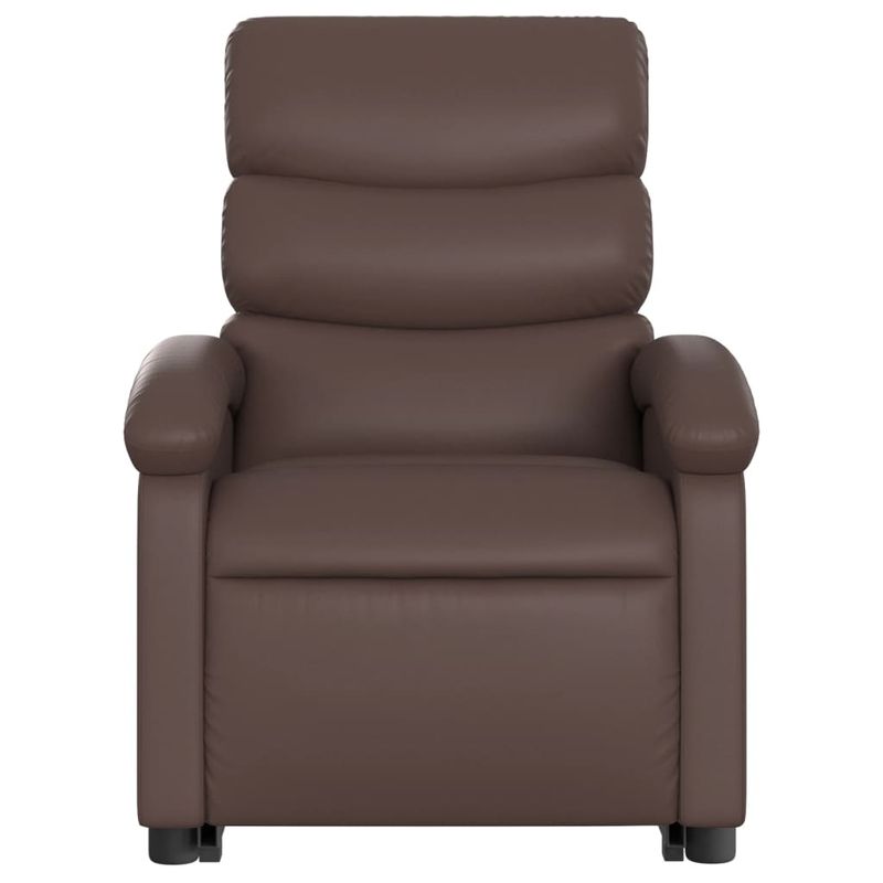 Casa si Gradina - Mobilier - Scaune si fotolii - Fotolii - Fotoliu rabatabil electric cu ridicare, maro, piele ecologica - Infinity.ro