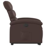 Casa si Gradina - Mobilier - Scaune si fotolii - Fotolii - Fotoliu rabatabil electric cu ridicare, maro, piele ecologica - Infinity.ro