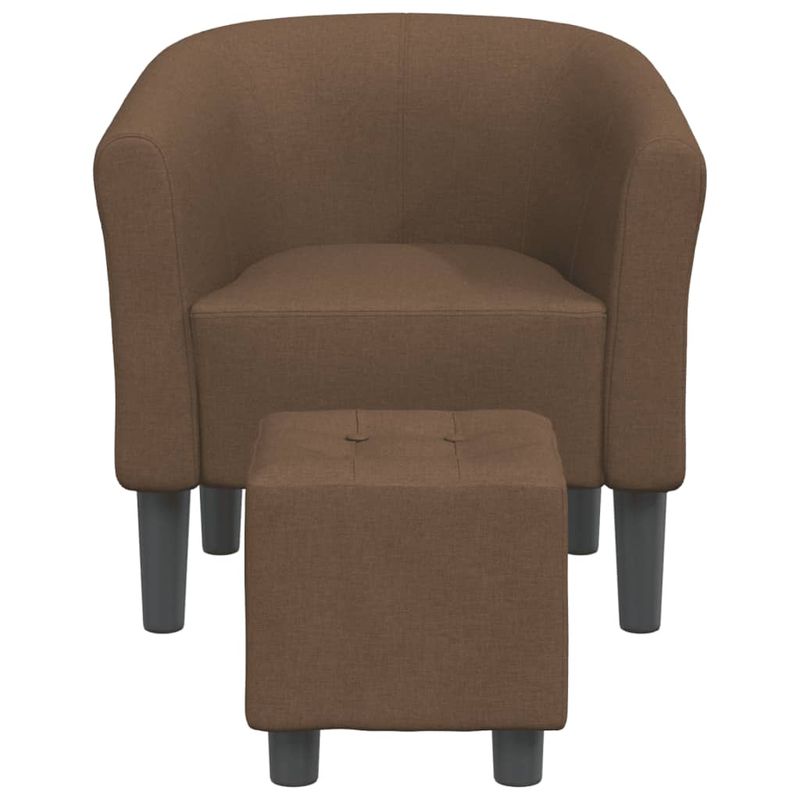 Casa si Gradina - Mobilier - Scaune si fotolii - Fotolii - Fotoliu tip cuva cu taburet, maro, material textil - Infinity.ro